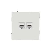 Компьютерная розетка RJ-45 без шторки, кат.5е двойная, KANT, белый песок