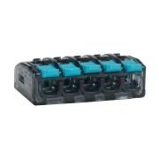 Клемма строительно-монтажная OptiKit СМК 221-415 с рычагом 5 отверстий 0,2-2,5(4,0)мм2