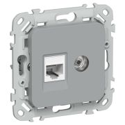 FLITE Розетка 2-местная RJ45/TV категория 5Е UTP РКТВ5е-2-0-ФлС серый IEK