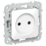 FLITE Розетка без заземления с защитными шторками безвинтовое крепление 10А РСш01-1-ФлБ белый IEK