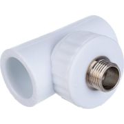 Тройник комбинированный 20x3/4' НР полипропиленовый PPR белый