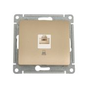 GLOSSA Розетка компьютерная RJ45 категория 5е в рамку титан