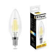 Лампа светодиодная LED 7вт Е14 теплый свеча FILAMENT