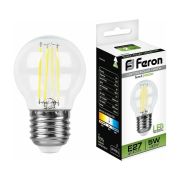 Лампа светодиодная LED 5вт Е27 белый шар FILAMENT