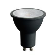 Лампа светодиодная LED 7вт 230в GU10 теплый с линзой 110 град черный корпус PRO