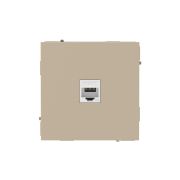 Компьютерная розетка RJ-45 без шторки, кат.5е одинарная, KANT, ванильный марципан