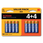 Батарейка Kodak LR6 4+4BL MAX SUPER Alkaline AA