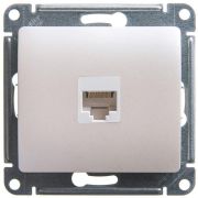 GLOSSA Розетка компьютерная RJ45 категория 5E перламутр в рамку