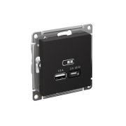 ATLASDESIGN USB РОЗЕТКА A + тип-C 45W высокоскор.заряд. QC, PD, механизм, КАРБОН