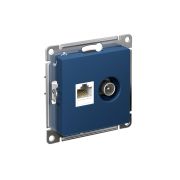 ATLASDESIGN РОЗЕТКА двойная ТВ + компьютерная RJ45, кат. 5Е, АКВАМАРИН