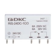Реле миниатюрное ультратонкое, 1CO, коммутируемый ток 6 А, AgSnO напряжение 24V DC